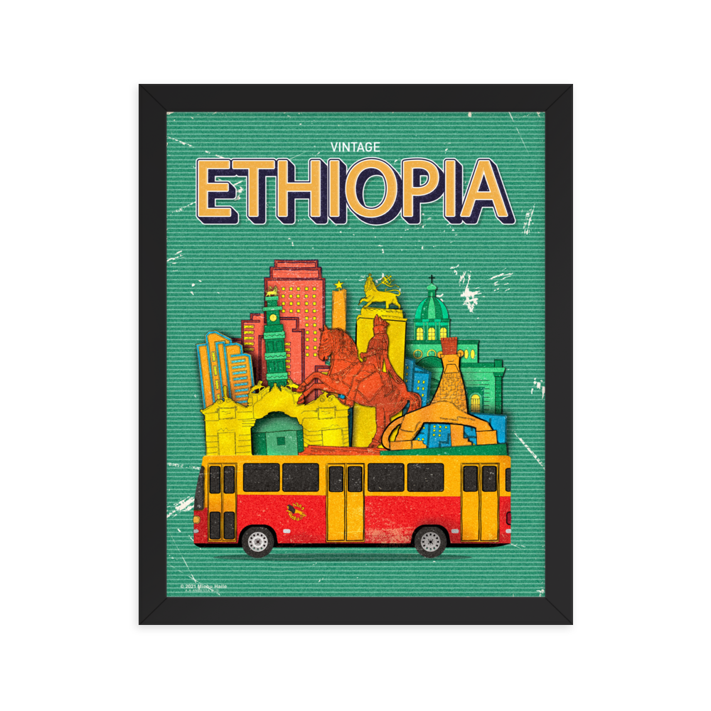 VINTAGE ETHIOPIA, Addis Ababa, Framed poster