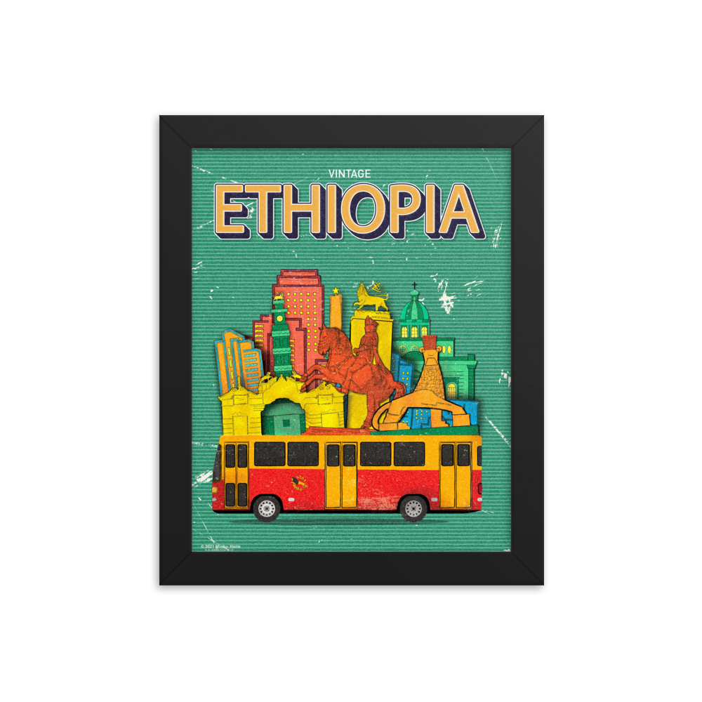 VINTAGE ETHIOPIA, Addis Ababa, Framed poster