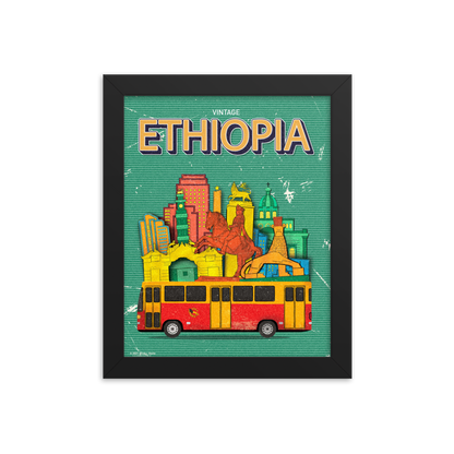 VINTAGE ETHIOPIA, Addis Ababa, Framed poster