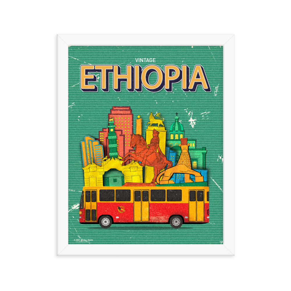 VINTAGE ETHIOPIA, Addis Ababa, Framed poster