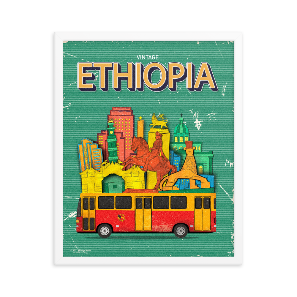 VINTAGE ETHIOPIA, Addis Ababa, Framed poster