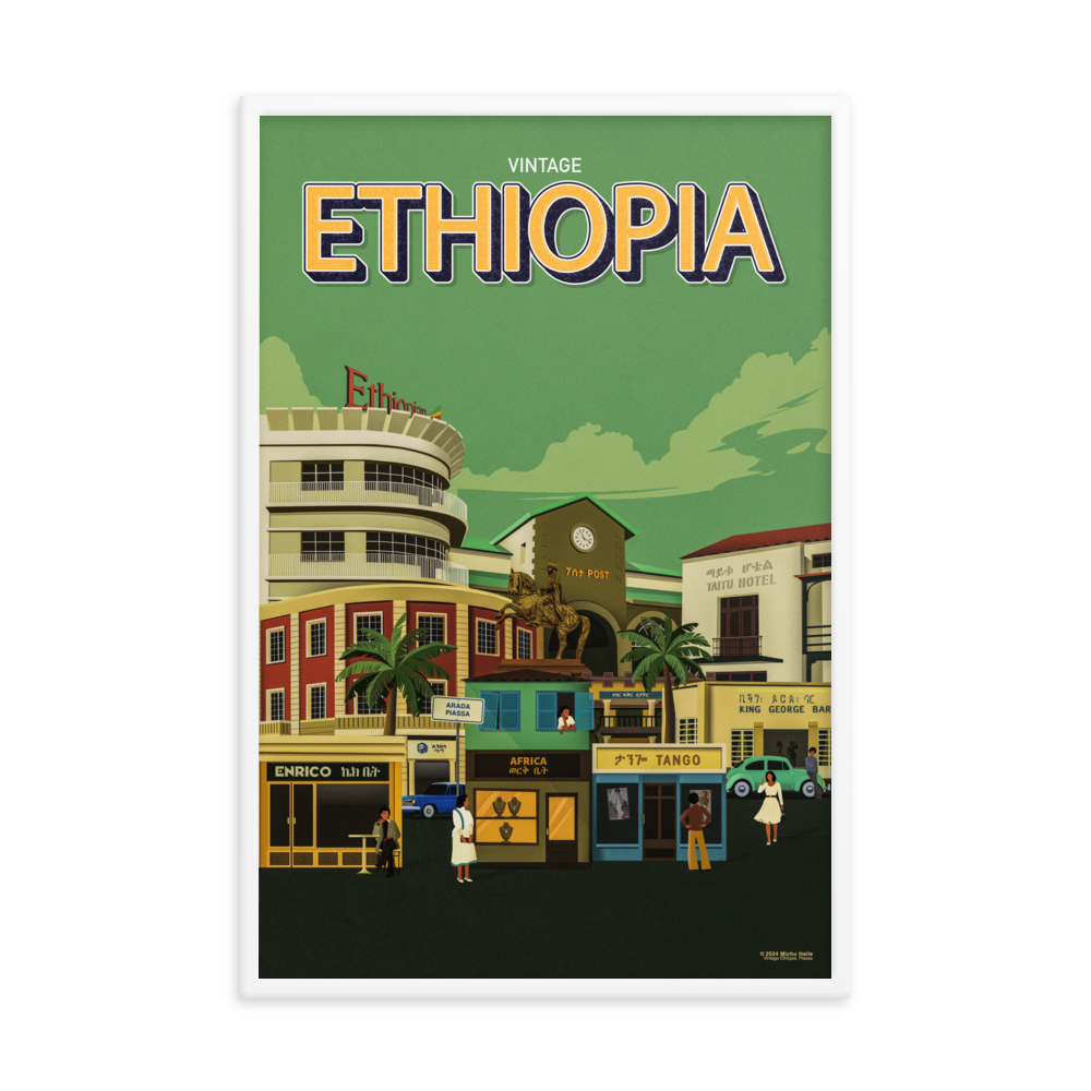 Vinage Ethiopia, Piassa Framed Poster 24"x36"