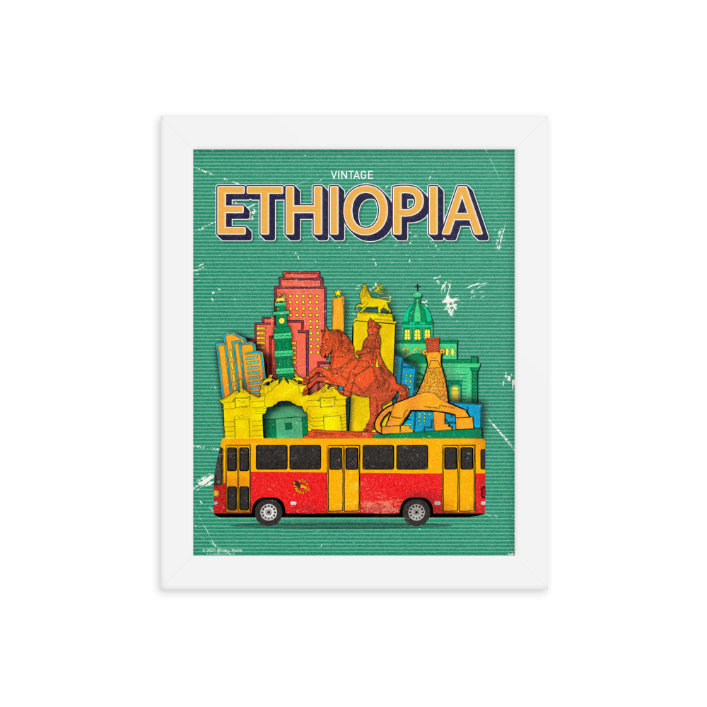 VINTAGE ETHIOPIA, Addis Ababa, Framed poster